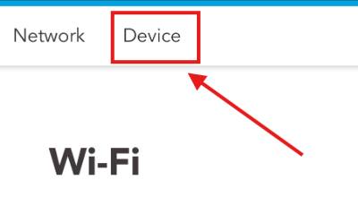 Device タブを開く